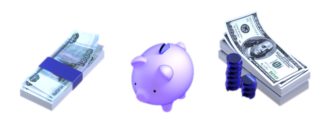 Piggy bank with money